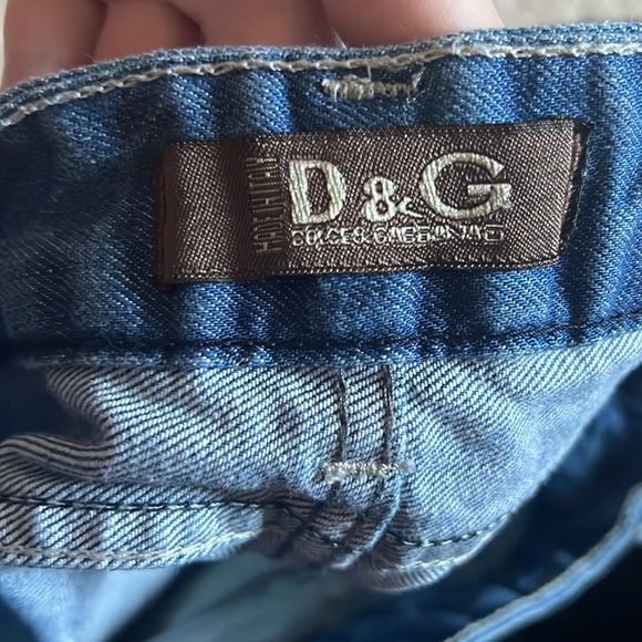 Dolce & gabbana jeans straight leg denim crystal accent buttons silver emblem - Picture 6 of 9